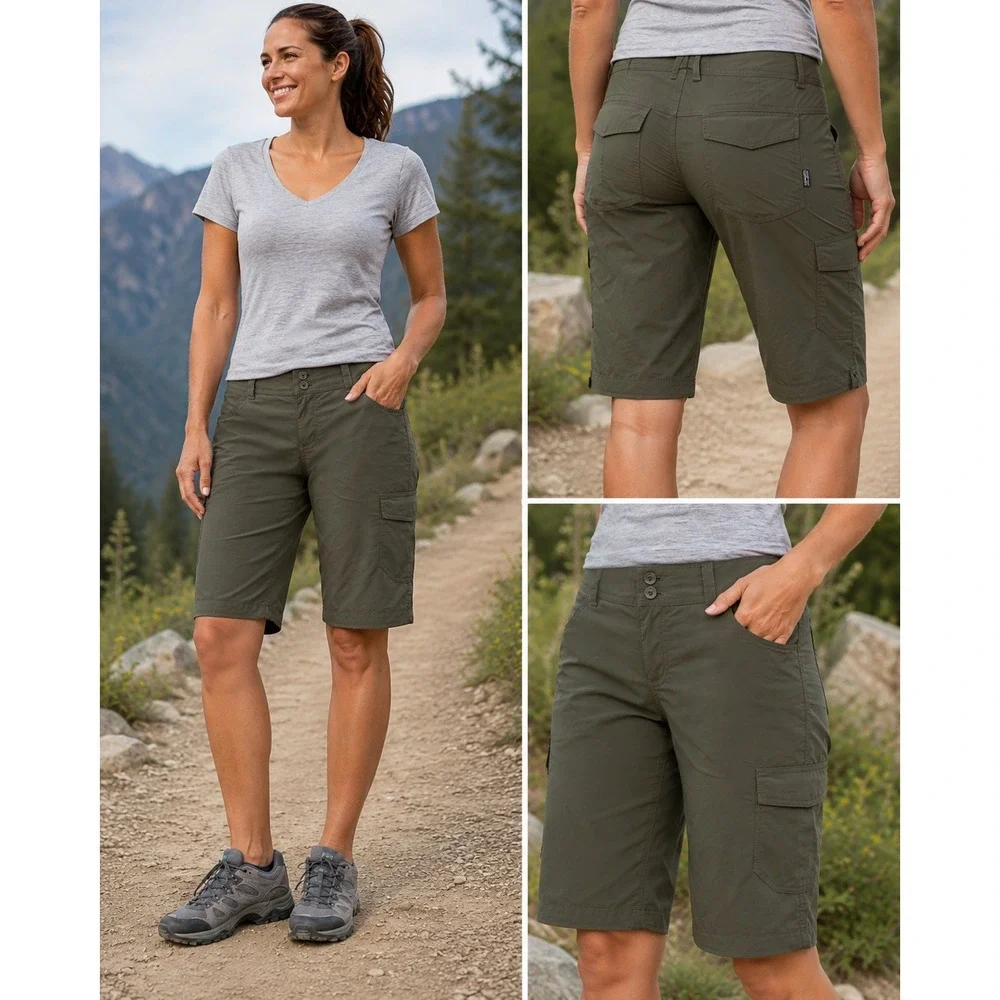 Patagonia Quandary Cargo Shorts Womens 8 Olive Green Hiking Outdoor 57246 SP12